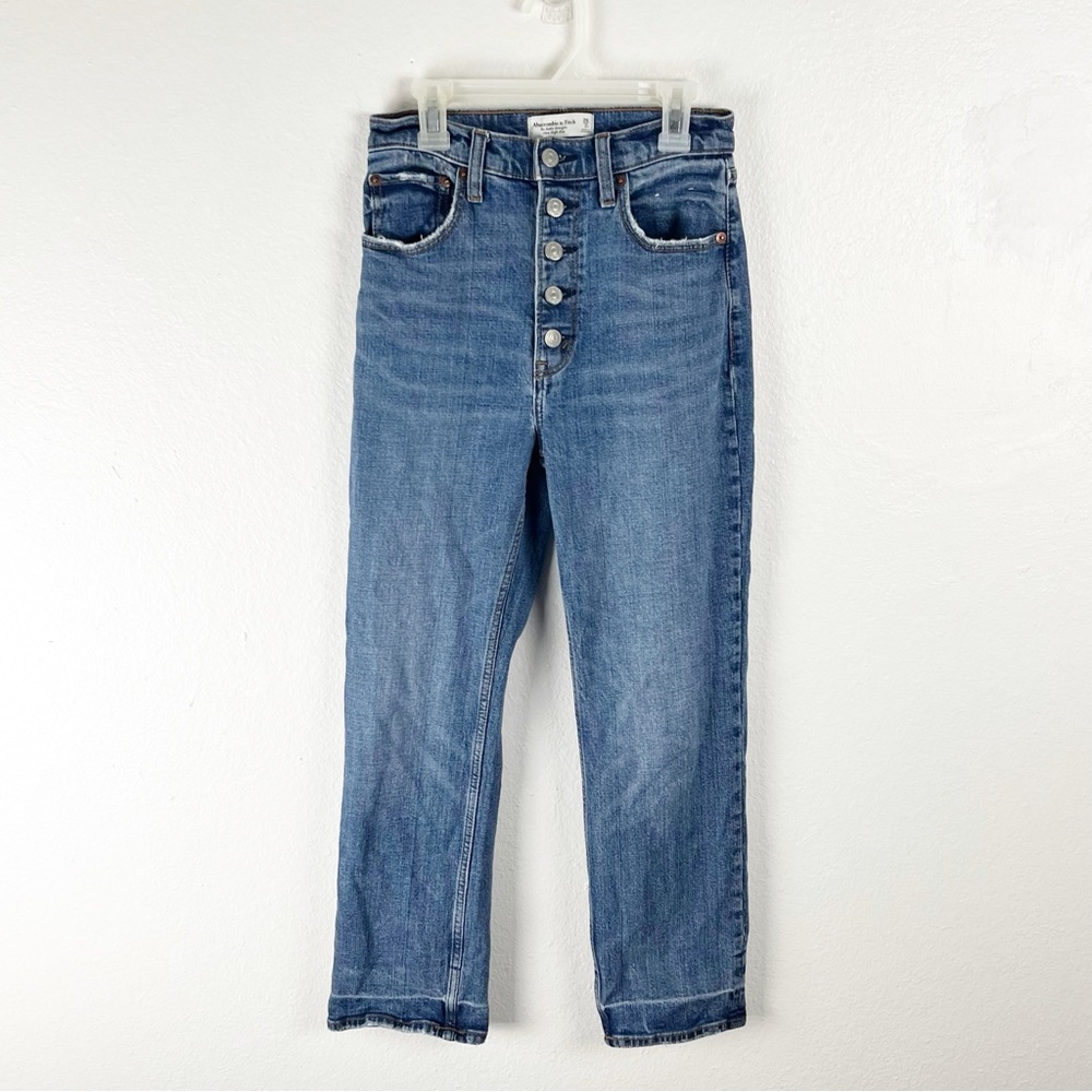 ABERCROMBIE & FITCH The Ankle Straight High Rise Button Fly Jeans Size 26 Casual
